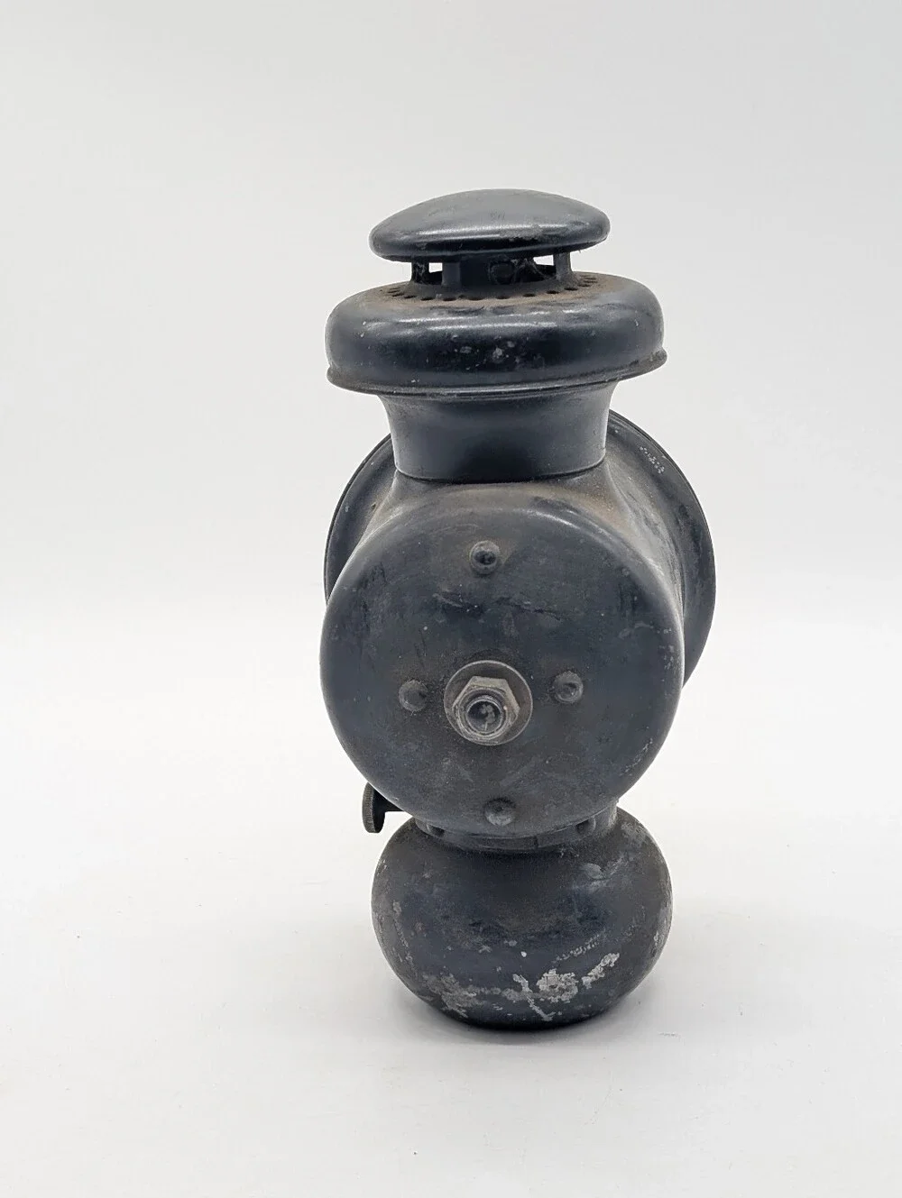 Antique Kerosene Vehicle Tail Light Lamp - Red Bullseye Glass Lens - Circa 1910s